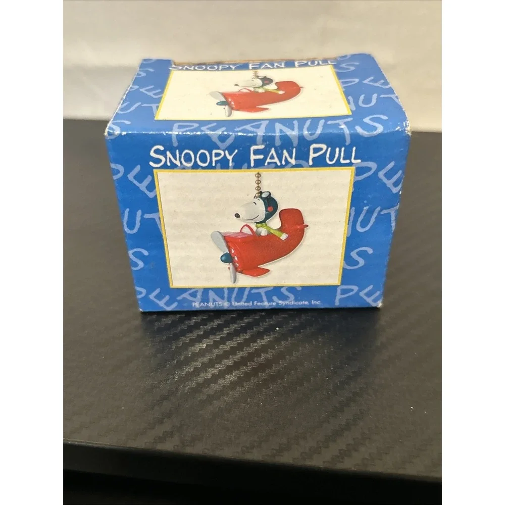 Vintage Peanuts Snoopy Fan Light Lamp Ceiling Pull Bi-Plane Flying Ace 4
